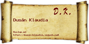 Dusán Klaudia névjegykártya