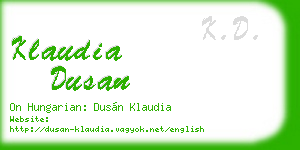klaudia dusan business card